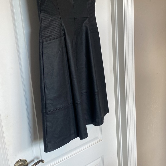 WHBM Faux Leather Black Dress Size 6 - Picture 7 of 7